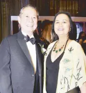  ??  ?? Best Dressed Women of the Philippine­s selection and organizing committee member and Hermès and Bulgari country manager Mario Katigbak with Titania Wines Inc. chairman Tita Trillo.