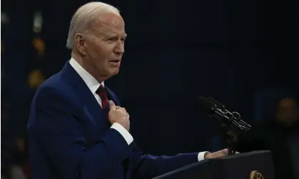  ?? Photograph: Anadolu/Getty Images ?? Lozada tracks the recurrence of the word ‘still’ in Joe Biden’s speeches.