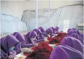  ?? KIANA HAYERI THE NEW YORK TIMES ?? Workers sort through freshly-plucked saffron at a processing centre in Herat province.