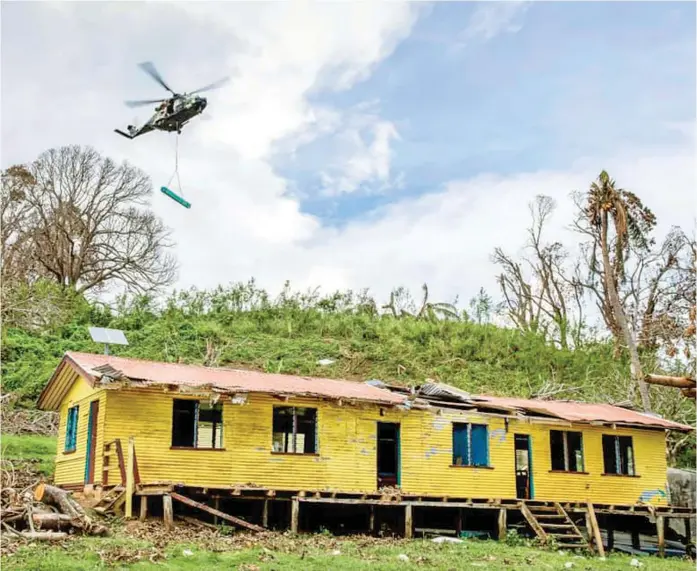  ?? Photo: Australian Defence Force. ?? A cyclone-hit school which Australian Defence Force and Republic of Fiji Military Forces are working together to rebuild on Galoa Island, Bua.