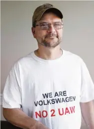  ?? STAFF FILE PHOTO ?? Volkswagen Chattanoog­a employee Darrell Belcher is against the union effort.