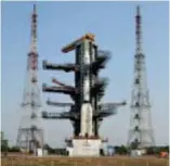  ??  ?? The fully integrated GSLV-F06 carrying GSAT-9 at the second launch pad