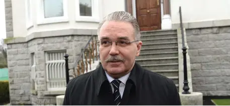  ??  ?? Ambassador Yury Filatov speaks to the media at the Russian Embassy on Orwell Road, Dublin, this week. Photo: Justin Farrelly