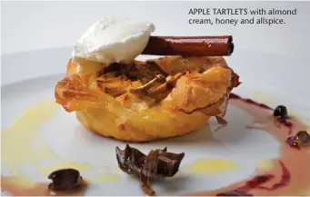 ?? ?? APPLE TARTLETS with almond cream, honey and allspice.
