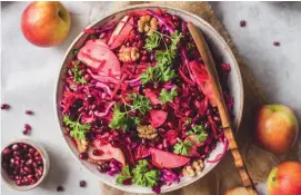  ??  ?? Samantha Hadadi’s Jazz ™ apple and beetroot salad