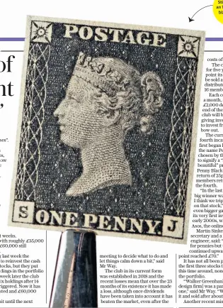  ??  ?? Sticky times: an 1840 penny black stamp