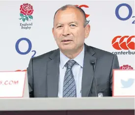  ??  ?? England head coach Eddie Jones during Friday’s press conference.