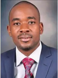  ??  ?? MDC Alliance leader Nelson Chamisa