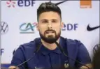  ?? ?? France’s forward Olivier Giroud speaks at a press conference at the Jassim Bin Hamad Stadium in Doha on Thursday. (AFP)