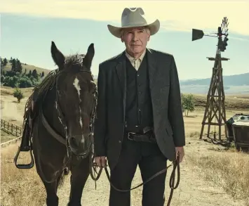  ?? ?? Harrison Ford sports a Montana peak style hat in “1923,” streaming on Paramount+.