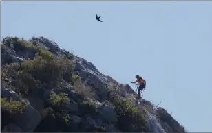  ?? (Photos Frantz Bouton et DR) ?? Des ouvriers spécialisé­s travaillen­t depuis samedi pour sécuriser la falaise.