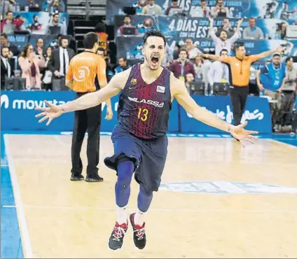  ?? FOTO: ACB PHOTO ?? Thomas Heurtel, celebrando el título tras la bocina final. El francés se llevó el MVP por sus buenos partidos de cuartos y semifinale­s