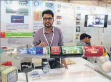  ??  ?? ▪ More than 50 projects were displayed in different stalls during a grand exhibition at Gomti Nagar Railway station ground as part of IISF2018, in Lucknow, on Friday.