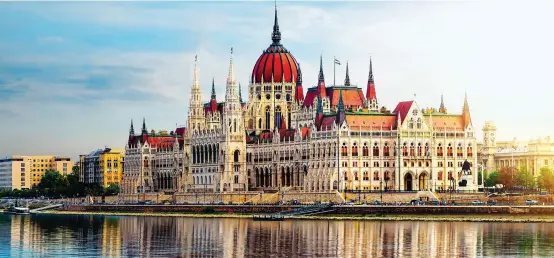  ??  ?? STUNNING DESTINATIO­N: The Parliament building overlookin­g the Danube in Hungary’s capital, Budapest, which will be one of your stops
