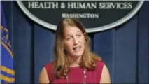  ?? AP PHOTO/ALEX BRANDON ?? Health and Human Service (HHS) Secretary Sylvia Burwell speaks during a news conference at the HHS in Washington, Wednesday, Oct. 19, 2016. Facing new challenges to a legacy law, the Obama administra­tion set its goals for the president’s final health care signup season. Burwell said she expects 13.8 million people to sign up.