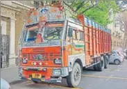  ?? HT ?? The truck was intercepte­d at Mumbra toll naka.