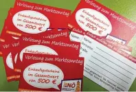  ??  ?? Teilnahmek­arten für das Gewinnspie­l gibt es am Marktsonnt­ag in den Nördlinger Geschäften. Foto: Stadtmarke­tingverein
