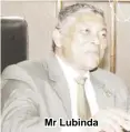  ??  ?? Mr Lubinda