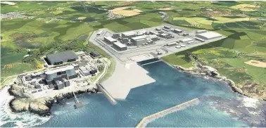  ??  ?? Wylfa Newydd, latest CGI image of planned nuclear site