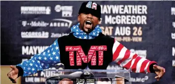  ??  ?? Floyd Mayweather llegará con 40 años cumplidos