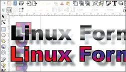  ??  ?? Text remains fully editable while you change the fill and line styles in Inkscape, then add drop shadows for extra impact (if you say so–Ed).