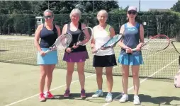  ??  ?? Charnwood Lawn Tennis club Ladies Vets thirds: from jeft to right: Ali Clarke, Kate King, Caroline Roe and Jo Eggleston.