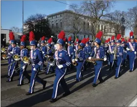  ?? ?? Cousino Patriots Marching Band members had crisp movements and sounds at the parade.