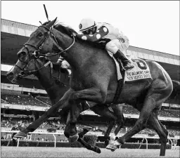  ?? BARBARA D. LIVINGSTON ?? Chad Brown-trained New Money Honey wins the Belmont Oaks in July. She runs in the American Oaks on Dec. 30.