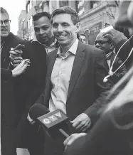  ?? CHRISTOPHE­R KATSAROV / THE CANADIAN PRESS ?? Patrick Brown leaves the Conservati­ve Party headquarte­rs in Toronto on Friday.