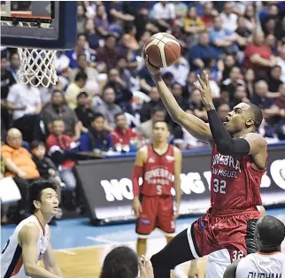  ?? ALVIN S. GO ?? THE BARANGAY GINEBRA SAN MIGUEL KINGS look to close out the Meralco Bolts in their best-of-seven PBA Governors’ Cup finals joust in Game Five today.