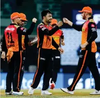  ?? PTI ?? Sunrisers Hyderabad face a big test as they face Mumbai Indians. —