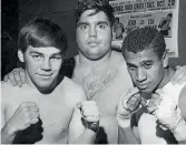  ??  ?? WINNER: Simonetti [centre] did something that Ali could not on March 8, 1971