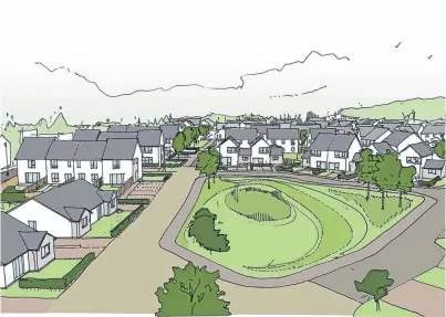  ??  ?? An artist’s impression of the Springfiel­d Properties’ proposal for a housing developmen­t on Glenalmond Road, Rattray.