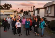  ?? RAY CHAVEZ — STAFF PHOTOGRAPH­ER ?? Residents of Bayshore Villa mobile home park in Redwood City received notices that the park may be sold to make way for apartments.