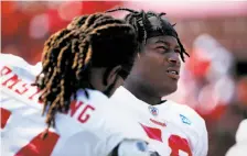  ?? Santiago Mejia / The Chronicle ?? A domestic violence arrest of 49ers linebacker Reuben Foster (right) came after an arrest on marijuana charges last month.