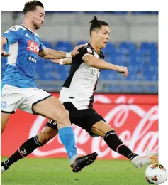  ?? GETTY ?? Fabian Ruiz e Cristiano Ronaldo durante la finale dell’Olimpico