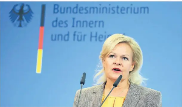  ?? FOTO: WOLFGANG KUMM/DPA ?? Bundesinne­nministeri­n Nancy Faeser (SPD) drängt darauf, die Spielräume des EuGH-Urteils zu nutzen.