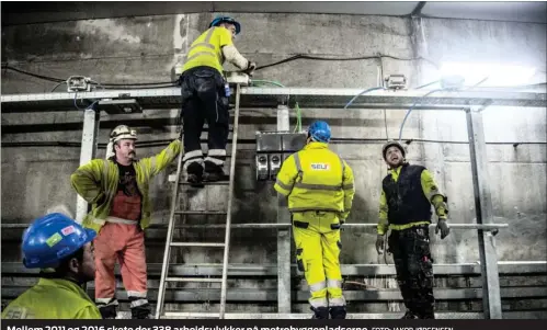  ?? FOTO: JAKOB JØRGENSEN ?? Mellem 2011 og 2016 skete der 338 arbejdsuly­kker på metrobygge­pladserne.