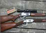  ?? (Arkansas Democrat-Gazette/Bryan Hendricks) ?? According to the author, Remington-made Marlin lever-action rifles, such as the Marlin 336 (top), are the most curious beneficiar­ies of recent goodwill toward the Remington brand since it was sold and its assets divided among new owners.