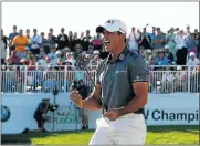  ?? Picture: PATRICK SMITH/GETTY IMAGES ?? A PERFECT DAY: Jason Day celebrates winning the BMW Championsh­ip on Sunday.