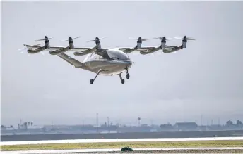  ?? ?? This undated and unlocated image released by Archer Aviation Inc. shows the company’s Maker eVTOL aircraft, a personal electric vertical takeoff and landing demonstrat­or aircraft.