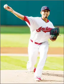  ??  ?? Starting pitcher Carlos Carrasco #59 of the Cleveland Indians pitches during the first inning against the Texas Rangers at Progressiv­e Field on June
26, in Cleveland, Ohio.