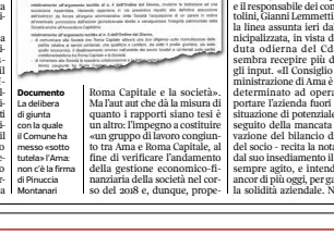  ??  ?? Documento La delibera di giunta con la quale il Comune ha messo «sotto tutela» l’Ama: non c’è la firma di Pinuccia Montanari