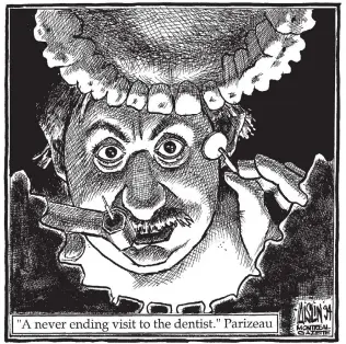  ??  ?? Aislin’s cartoon from the 1995 Quebec sovereignt­y referendum.