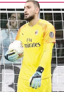  ??  ?? Gigi Donnarumma, 20 anni, portiere titolare del Milan e della nazionale