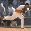  ?? Ezra Shaw / Getty Images ?? Closer Jake McGee, pitching in the ninth inning, has four saves and no hits allowed through six appearance­s.