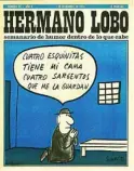  ??  ?? Viñeta de Manolo Summers en la portada de «Hermano Lobo»