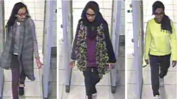  ?? METROPOLIT­AN POLICE VIA THE ASSOCIATED PRESS ?? Online recruitmen­t by terrorists has become a sensitive issue in Britain after these London teens travelled to Syria last year to become jihadi brides. Lawmakers want social media companies to do more to fight terrorist activity.