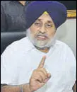  ?? HT PHOTO ?? Shiromani Akali Dal president Sukhbir Singh Badal in Amritsar on Thursday.