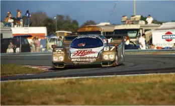  ??  ?? Below right: Daytona 1989, Bob Wollek, Derek Bell and John Andretti came out as overall winners in the Miller High Life 962